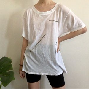 White zipper tee from Monogram Studio